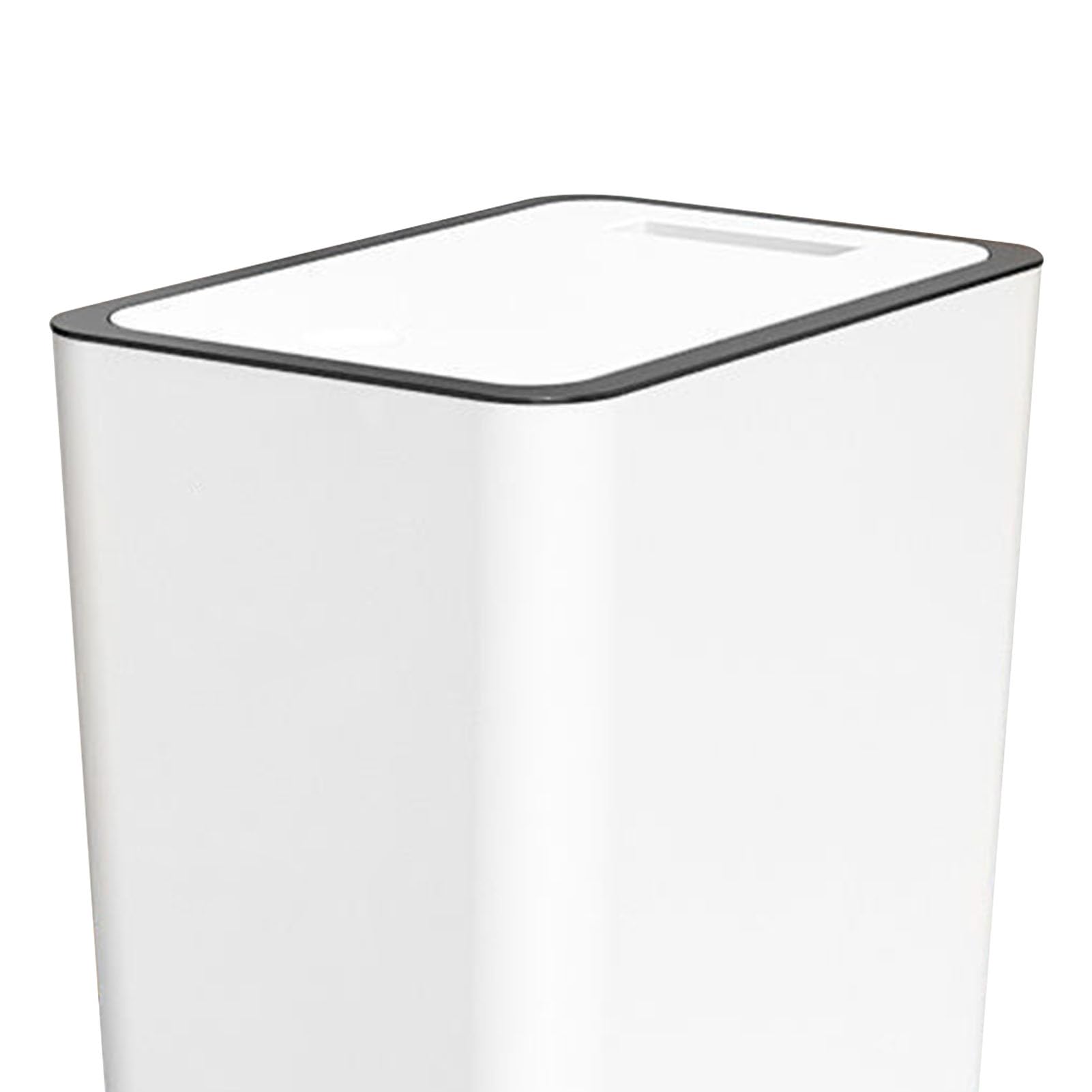 VIVIDPLOT Press Type Plastic Trash Can with Lid 15L Capacity White Bathroom Kitchen Garbage Bin