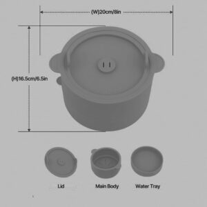 With Molly Microwave Low Carb Rice Cooker Container Diet Low Carb Rice Silicone Rice Cooker Gray