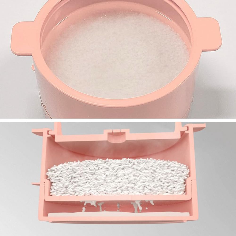 With Molly Microwave Low Carb Rice Cooker Container Diet Low Carb Rice Silicone Rice Cooker Pink