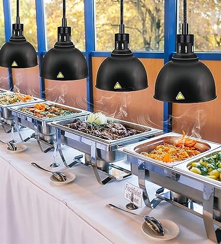 LINKANRUO Food Warmer Lamp Food Heat Lamp Telescopic Food Warme Buffet Food Heat Lamp Buffet Heating Lamp, 250W 25cm for Restaurant Heating Lamp Buffet Hanging Heat Lamps Lamps