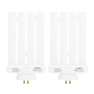 mandala crafts fml27 27-watt 6500k compact fluorescent light bulbs with quad tubes, 4-pin gx10q-4 base fml 27, 2 pack fml lamp 27 watt bulbs