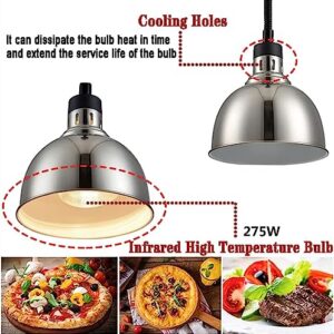 LINKANRUO Food Heat Lamp for Commercial and Household Use, Retractable Food Warmer Lamp, Food Heating Equipment for Home Kitchens Buffets and Hotel Lamps(Bronze)