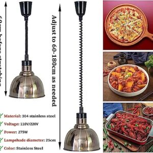 LINKANRUO Food Heat Lamp for Commercial and Household Use, Retractable Food Warmer Lamp, Food Heating Equipment for Home Kitchens Buffets and Hotel Lamps(Bronze)