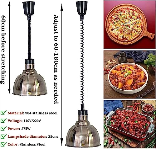 LINKANRUO Food Heat Lamp for Commercial and Household Use, Retractable Food Warmer Lamp, Food Heating Equipment for Home Kitchens Buffets and Hotel Lamps(Bronze)