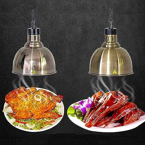 LINKANRUO Hanging Food Heat Lamp,Retractable Food Heating Lamp, with 250mm Food Warmer Lampshade and Bulb 250W, for Buffet,Kitchen,Restaurant,Catering Lamps