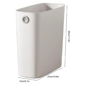 VIVIDPLOT Small Trash Can PP TPR Plastic Wastebasket for Bathroom Office Bedroom Kitchen (White)