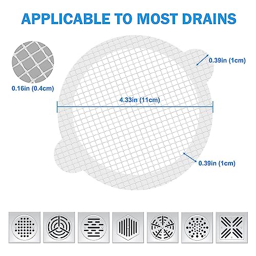 10pc Hair Catcher Drain Stopper For Bathroom Kitchen Disposables Floor Drain Mesh Stickers Bathtub Sink Hair Strainer