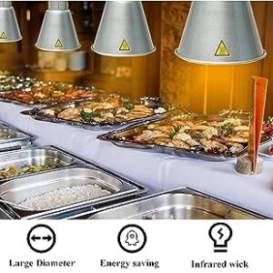 LINKANRUO Food Warmer Lamp Food Heat Lamp with Bulb 250W Commercial Food Service Heat Lamps Catering190mm Food Heating Lamp Restaurant Hanging Chandelier Lamps