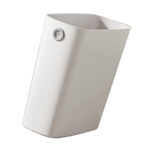 VIVIDPLOT Small Trash Can PP TPR Plastic Wastebasket for Bathroom Office Bedroom Kitchen (White)