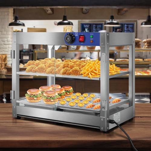 Commercial Food Warmers - 110V Large Capacity Door Pastry Display Case,Commercial Countertop Food Warmer Display Electric Food Display Warmer for Pizza, Hamburger, and Food