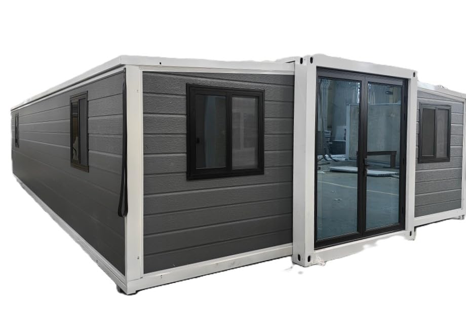 40FT Expandable Mobile House, 3 Bedrooms, Fully Equipped Kitchen with Cabinets, Bathroom with Toilet and Shower. Customizable Prefabricated Portable Home for Adults.