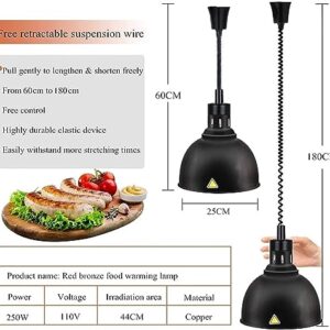 LINKANRUO Food Heat Lamp for Restaurant Hanging Heat Lamp Food Warmer Pendant for Restaurant Heating Lamp Buffet Heat Lamp for Food Warming,Restaurant Supplies or Home Use Food Service,Black-4pack Lam