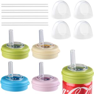 4 pcs soda can lids,soda straw can lid for fits standard soda cans、pop can lids、beer、seltzer，bpa-free reusable can covers for soda（4 colors）