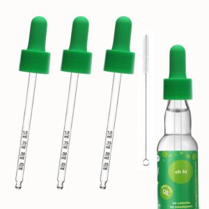 3pcs for bubly drops glass dropper pipettes compatible with bubbly drops sodastream flavors for sodastream bottle accessories suit for bubly sodastream drops soda stream flavors-green