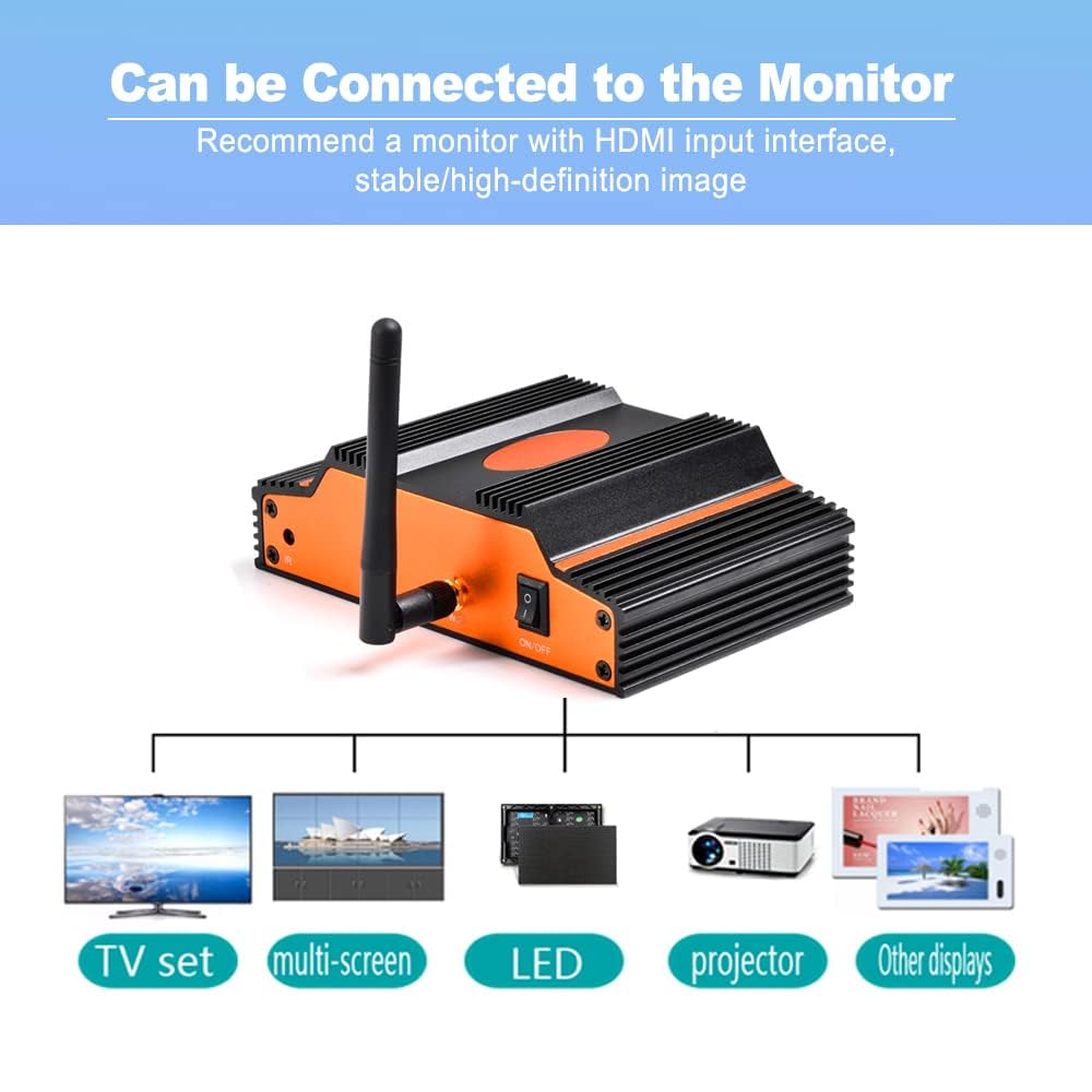 4K WiFi Digital Signage Media Player for TV, Remote Video/Image/Subtitle Playback, Split Screen