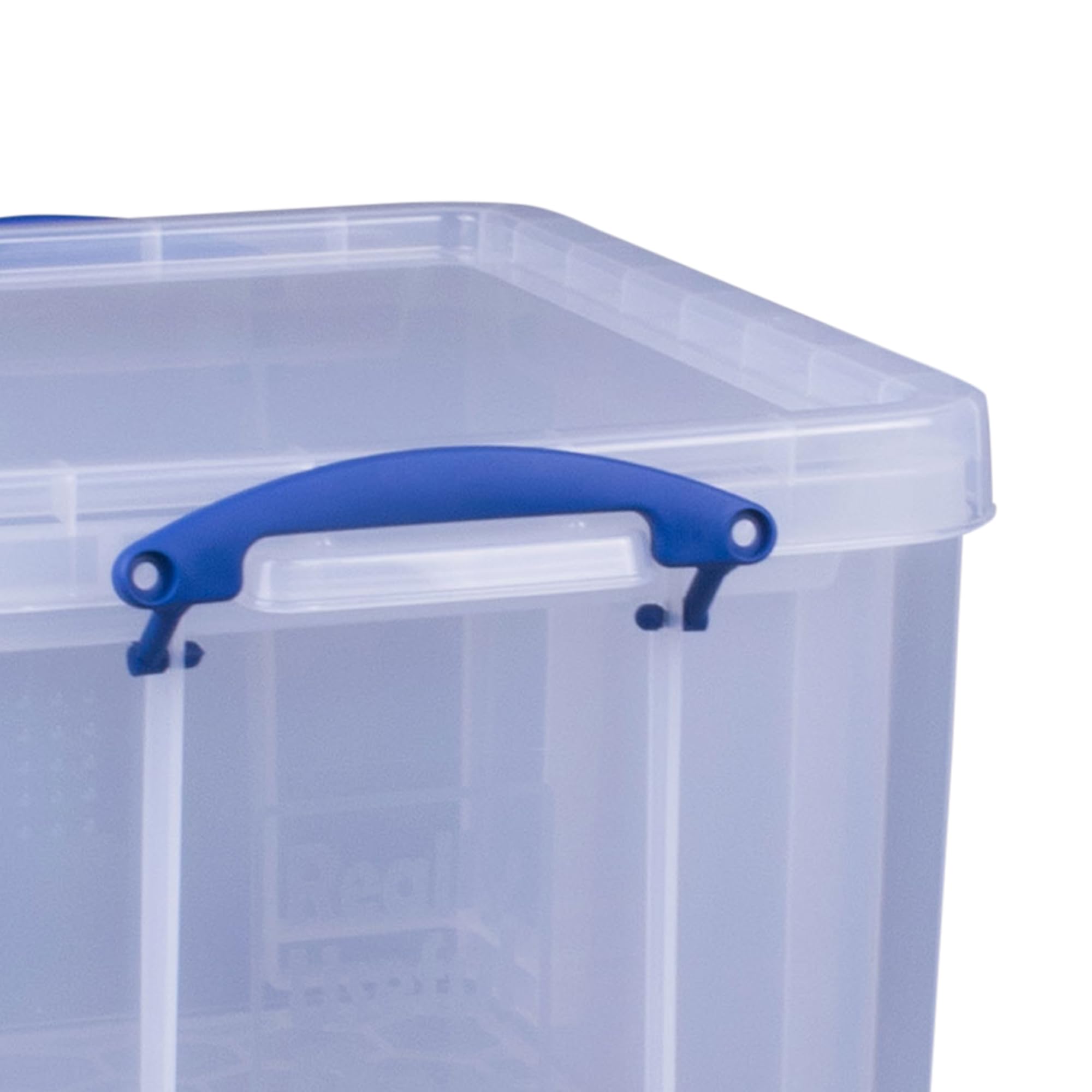 Really Useful Box 32 Liters Storage Bin Container with Snap Lid and Clip Lock Handles for Lidded Home and Office Storage Organization, 12 Pack