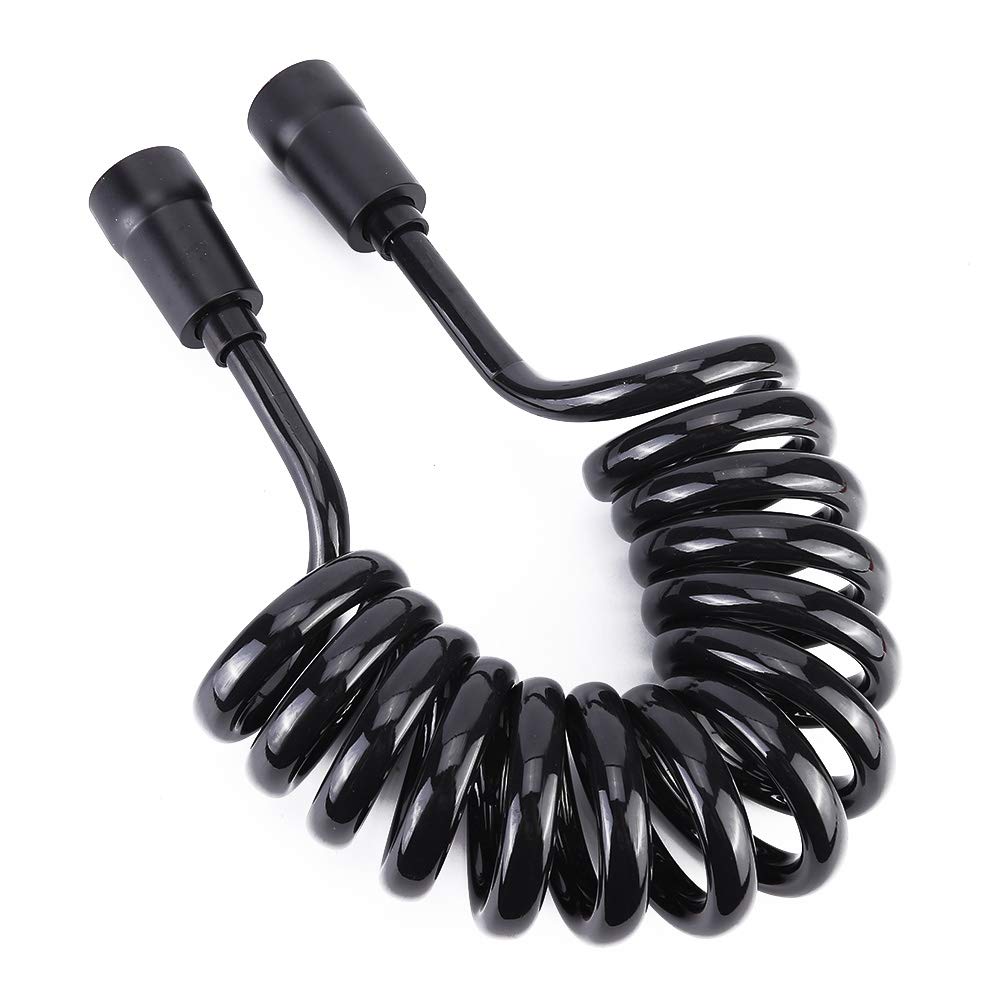 Spring Flexible Bidet Sprayer Hose, Black PU Handheld Sprayer Hose Accessory, Bidet Sprayer Tube for Most Toilets, Large Water Pressure