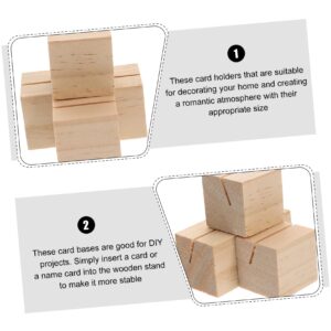 Cabilock 10pcs Business Card Bottom Seat Party Number Clip Wedding Rustic Place Card Holders Centerpieces Tabletop Accessories Wedding Cards Decor Picture Accessory Wooden