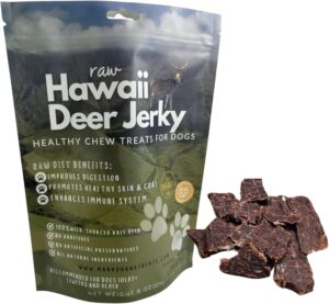 deer jerky dog treats - 100% venison meat, grain-free & all natural | healthy chew treats for medium & large dogs | made in usa - 8 oz