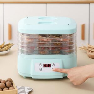 Food Dehydrator Machine for Home, Dryer Machine for Jerky, Candy and Snacks with 6 Trays, 360° Airflow Food Dehydrator Machine for Beef, Fruits, Meats and Vegetables