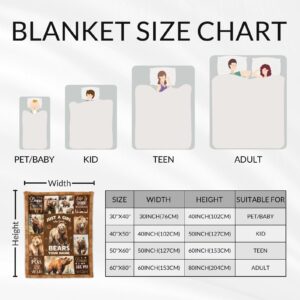 PUREGIFTS Personalized Blanket Gift for Boys - 30 x 40 Inches Cartoon Bear Throw Blanket for Kids - Warm Cozy Blankets for Sofa, Lap & Office