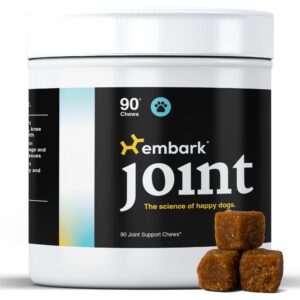 embark joint supplement for dogs – glucosamine, chondroitin, hip and joint supplement, supports joint health– vet-formulated with all-natural ingredients – 90 soft chews for small and large breed dogs