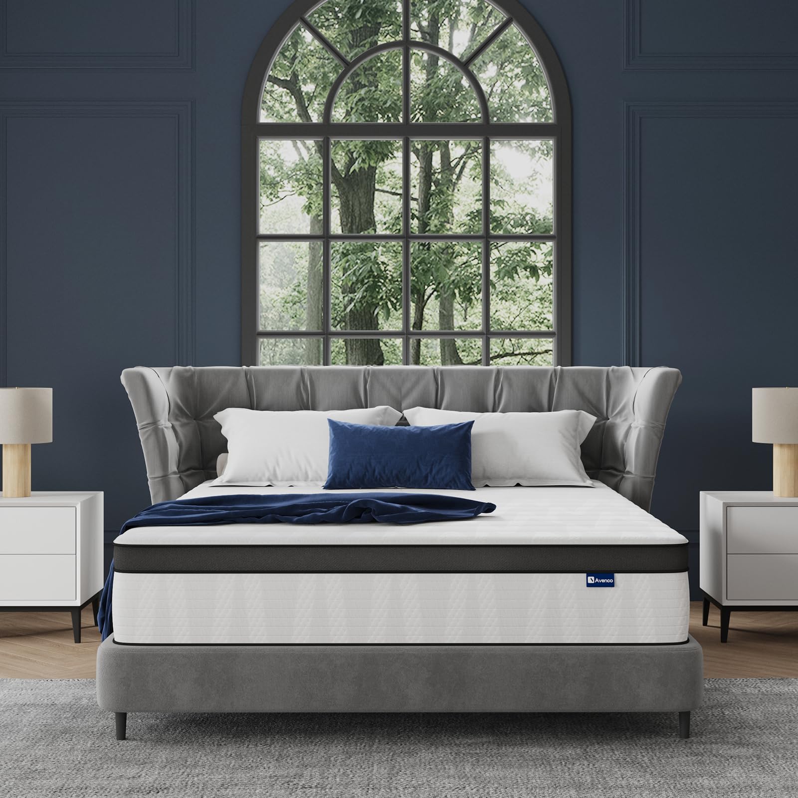 Avenco 10 Inch Full Size Mattress, Hybrid Mattress in a Box with Independent Spring, Soft and Comfort Medium Firm Full Mattress, Edge Support, Pressure Relief, Back Pain Relief, CertiPUR-US.