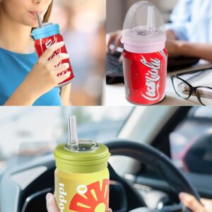 4 Pcs Soda Can Lids,Soda straw can lid For Fits standard soda cans、pop can lids、Beer、Seltzer，BPA-free reusable can covers for soda（4 colors）