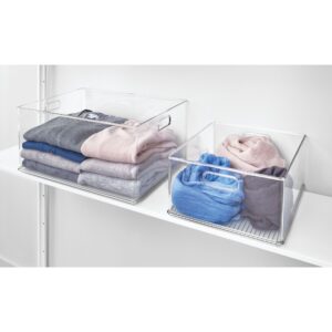 iDesign Recycled Plastic Stackable Storage Bin with Handles - Clear