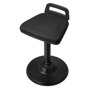 VEVOR Active Chair with Handle, Height-Adjustable (24.6-34.4") Wobble Chair Made of Elastic Fabric & 45 mm Foam, Ideal for Schools, Office and Home, 8° Tilt Angle, Age 12-18, Black