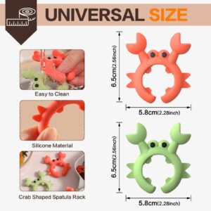 Crab Spatula Holder, Crab Shaped Silicone Spatula Holder Anti-scalding, Adjustable Crab Utensil Holder, Crab Spoon Holder For Pot Boil Over Spill Stopper,cute Creative Crab Gifts 4 Pcs (rad)