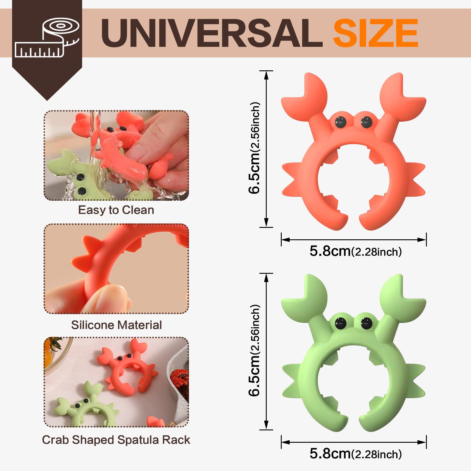 Crab Spatula Holder, Crab Shaped Silicone Spatula Holder Anti-scalding, Adjustable Crab Utensil Holder, Crab Spoon Holder For Pot Boil Over Spill Stopper,cute Creative Crab Gifts 4 Pcs (rad)