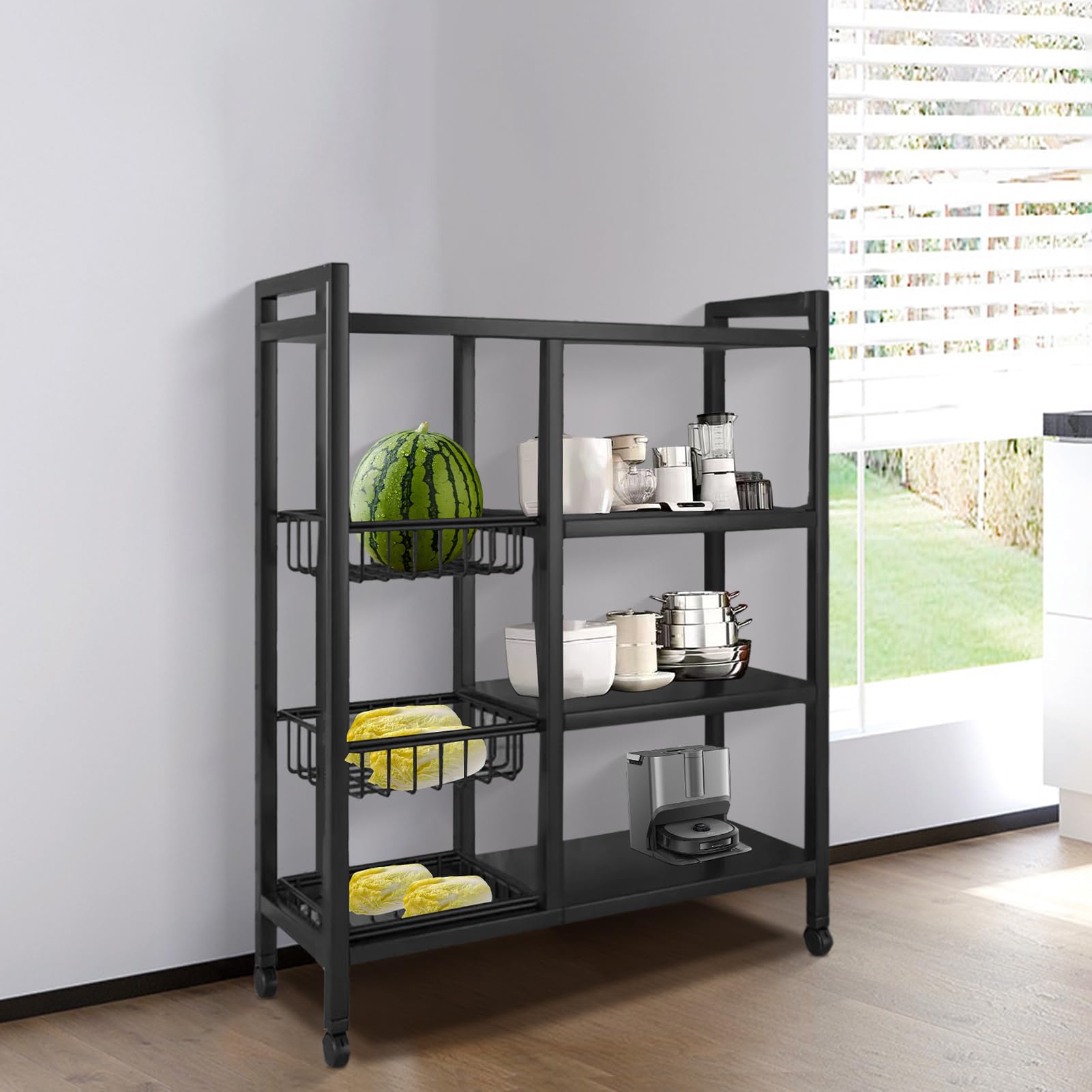 GizmoSynth Garage Storage Shelves 4-Tier Heavy Duty Shelving, Utility Storage Rack Metal Shelving Units for Warehouse Basement Shelf Rack, 31.5" W x 12.6" D x 42.52" H