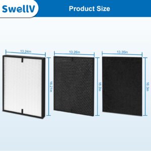 SwellV 3000 Filter Replacement Compatible with 3000, 3000M, 3000 Pro, Includes 2 Filters, 2 Activated Carbon and 6 Extra Carbon Pre-Filters (2+2+6)