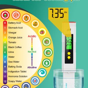 PH Meter for Water, PH Tester 0.01High Accuracy Water Quality Tester with 0-14 PH Measurement Range, PH Meter for Household Drinking, Pool, Aquarium, Aquaculture, Lab, Beer Brewing & Wine