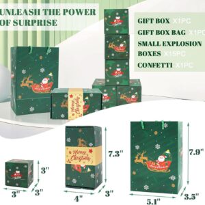 2024 Surprise Gift Box Explosion, Explosion Gift Box, Surprise Box Gift Box For Money, Pop Out Money Gift Box, Surprise Gift Box Set Christmas Gift Boxes (Green, 10 Boxes Set)