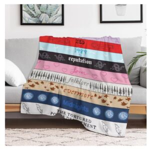 music fans blanket soft flannel concert blanket singer music album throw blanket 1989 pink red (40"x50", album)