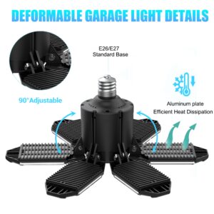 2 Pack 100W & 2 Pack 150W Garage Light LED, E26/E27 Base Garage Ceiling Lights Screw in for Barn/Garage/Basement/Attic