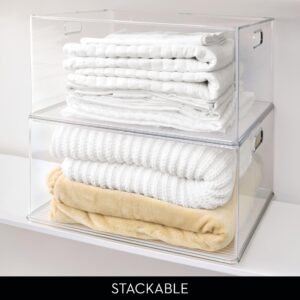 iDesign Recycled Plastic Stackable Storage Bin with Handles - Clear