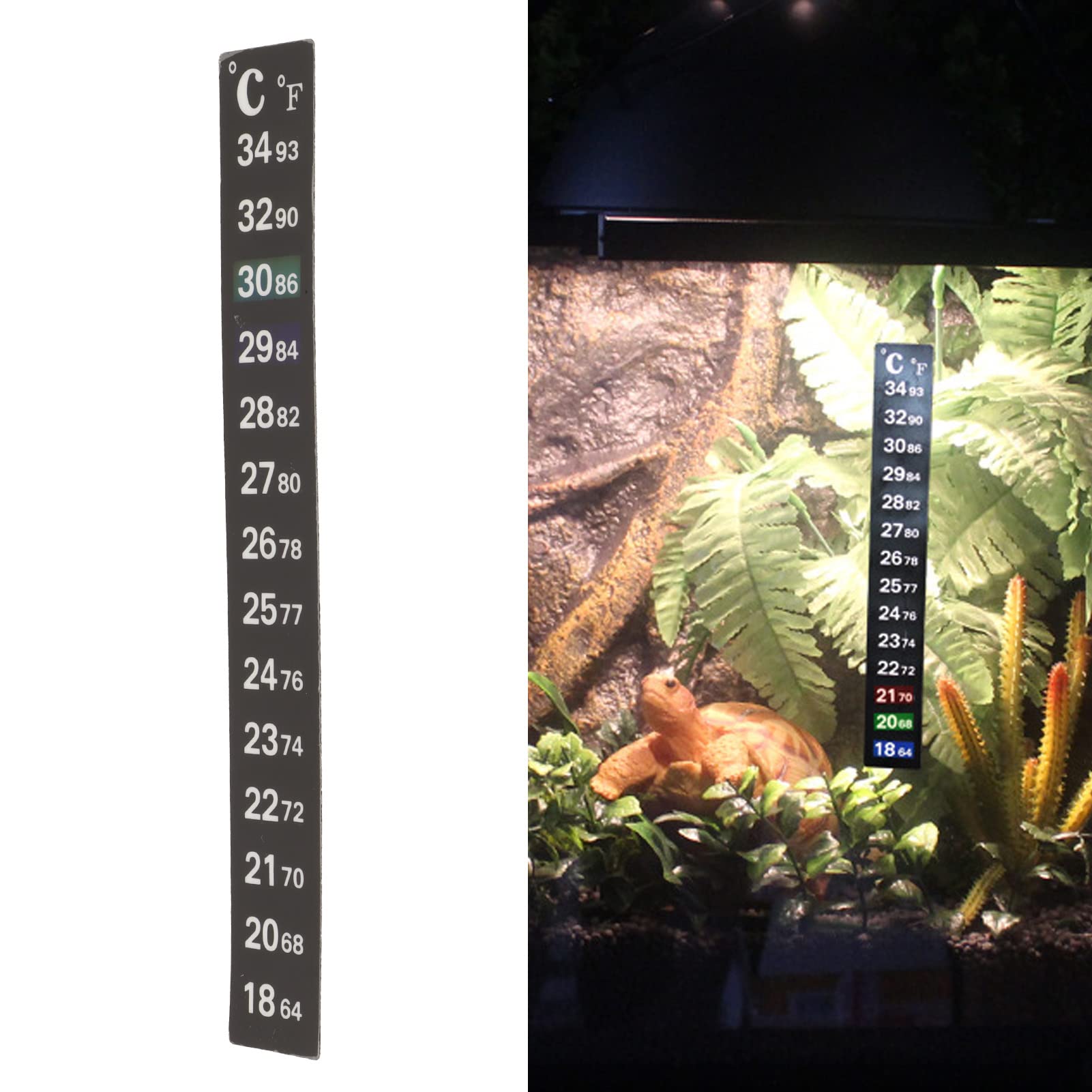 Aquarium Thermometer, Fish Tank Thermometer Aquarium Temperature Sticker Strip Stick On Water Temperature Thermometer Amphibian and Reptile Thermometer Sticker for Fish Tank Home