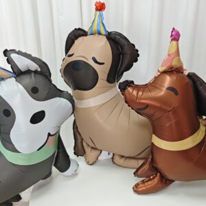 4PCS Animal Dog Balloons dog birthday balloons Pet Dog Balloons Cute puppy Foil Mylar Balloons for Kids Gift dog themed birthday Baby Shower Pet party decorations