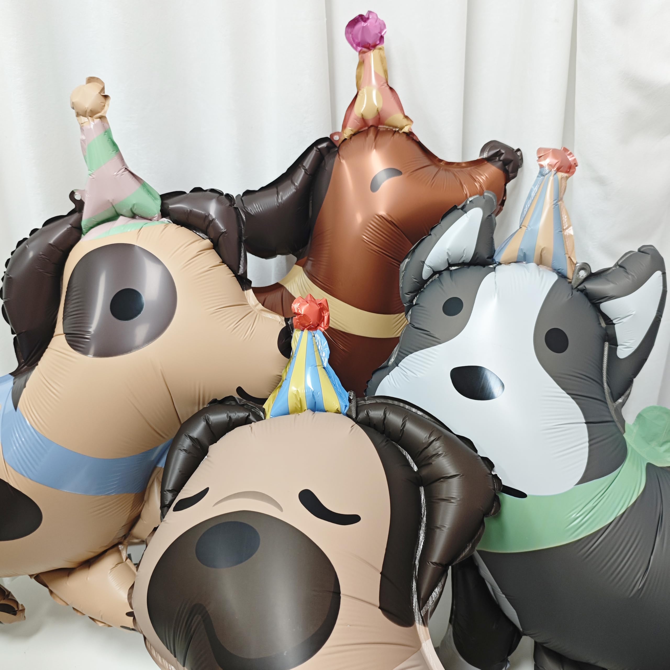 4PCS Animal Dog Balloons dog birthday balloons Pet Dog Balloons Cute puppy Foil Mylar Balloons for Kids Gift dog themed birthday Baby Shower Pet party decorations