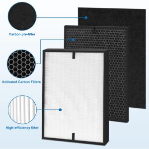 SwellV 3000 Filter Replacement Compatible with 3000, 3000M, 3000 Pro, Includes 2 Filters, 2 Activated Carbon and 6 Extra Carbon Pre-Filters (2+2+6)