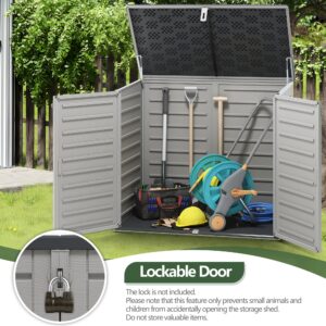 4.6 x 4.1 FT Outdoor Storage Horizontal Resin Shed,49.5 Cu Ft Large Trash Garbage Can Shed,Weather Proof Water Proof PP Material,Hydraulic Rod,Lockable Door,for Patio Storage