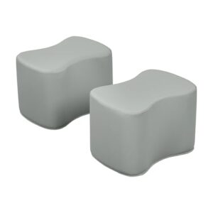 ecr4kids softzone toddler modular stool set, flexible seating, grey, 2-pack