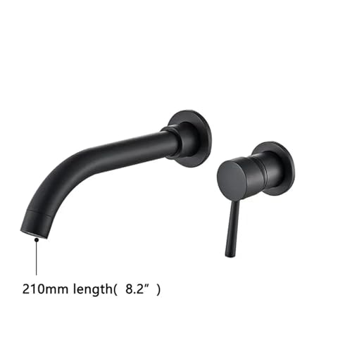 Bathroom Faucet Mixer Sink Faucet Washbasin Matte Black Hot and Cold Water Wall Mounted Spout Bathtub with Lever Handle