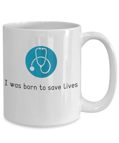 momima Stethoscope Mug I Was Born To Save Lives White Coat Ceremony Gifts For Medical