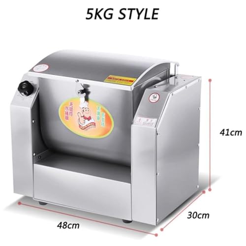 3/5kg Commercial Dough Mixer,Stainless Steel Dough Mixer Machine,Bread Dough Mixer Machine 30/50kg/H,30 Minutes Timer,For Pasta Noodle Pizza Making(5kg)