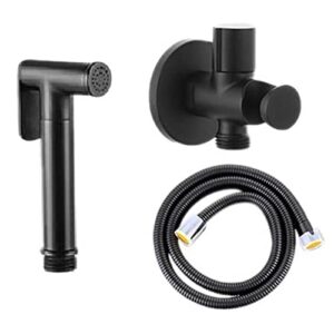 ifgswopq Toilet Jet Spray Portable Bidet Shower Set Handheld Bidet Sprayer for Toilet Spray Attachment with Hose Cold Water Brass G1/2" Valve Toilet Sprayer,Grey (Black)