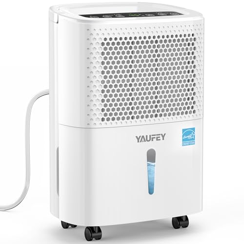 Yaufey 2024 Most Efficient Energy Star Dehumidifier for 2,000 Sq. Ft. Home, Basement and Large Room - Powerful, Quiet with Humidity Control, Timer, Drain Hose and Water Tank